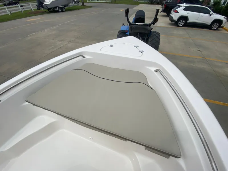 Slide: The Image of 2024 Key West 189 FS boat bow with cushioned seating. - 15