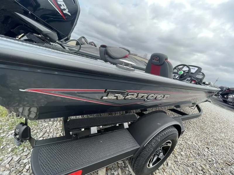 Slide: The Image of 2024 Ranger RT178 fishing boat with trailer, side view. - 1
