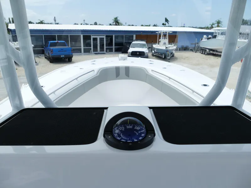 Slide: The Image of 2024 Cape Horn 31T Tournament boat bow view with compass. - 23