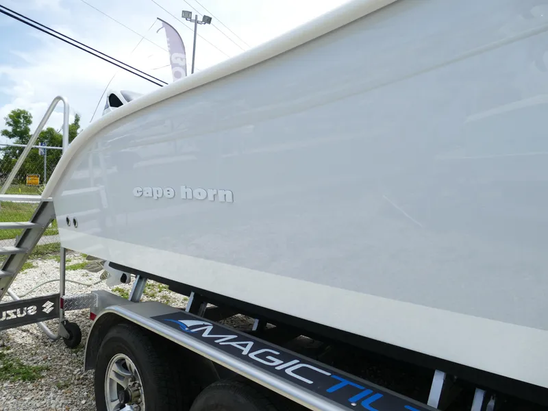 Slide: The Image of 2024 Cape Horn 31T Tournament boat on Magic Tilt trailer. - 4