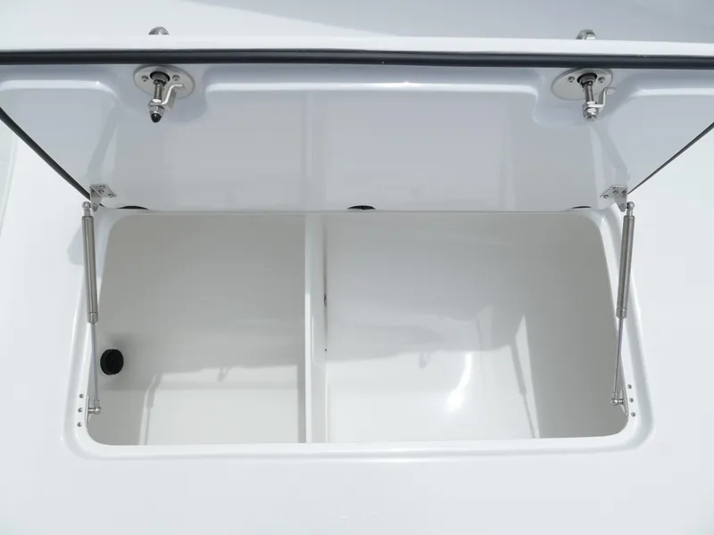 Slide: The Image of Open storage compartment of 2024 Cape Horn 31T Tournament boat. - 42