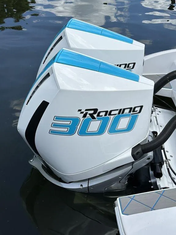 Slide: The Image of 2024 Velocity 290sc with twin Racing 300 outboard engines. - 17