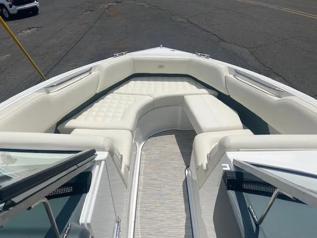 Slide: The Image of 2021 Cobalt R5 boat with spacious white seating area. - 17