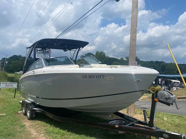 Slide: The Image of 2021 Cobalt R5 boat on trailer, ready for launch. - 2