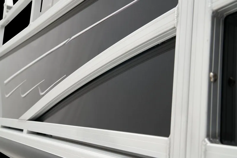 Slide: The Image of Close-up of 2024 Ranger Reata 223F boat's sleek exterior design. - 21