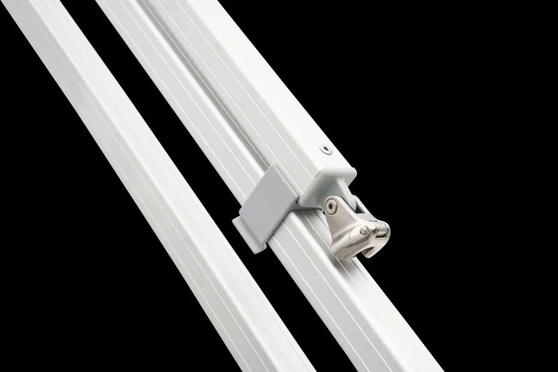 Slide: The Image of Close-up of 2024 Ranger Reata 223F boat rail system. - 46