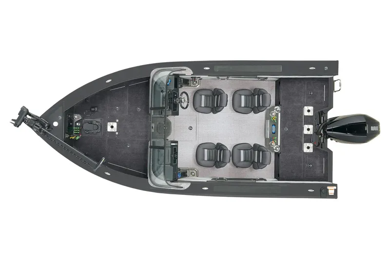 Slide: The Image of Top view of 2024 Ranger VX1888 WT fishing boat with seating and motor. - 15