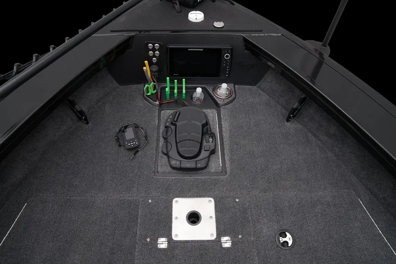 Slide: The Image of 2024 Ranger VX1888 WT boat cockpit with control panel and navigation equipment. - 30