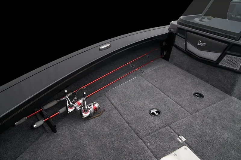 Slide: The Image of 2024 Ranger VX1888 WT boat interior with fishing rods. - 40
