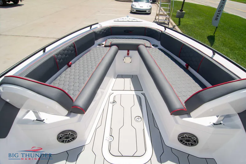 Slide: The Image of 2024 Glasstream 28 GSX Pro boat interior with spacious seating and modern design. - 20