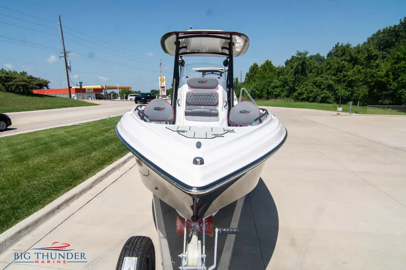 Slide: The Image of 2024 Glasstream 28 GSX Pro boat on trailer at Big Thunder Marine dealership. - 4