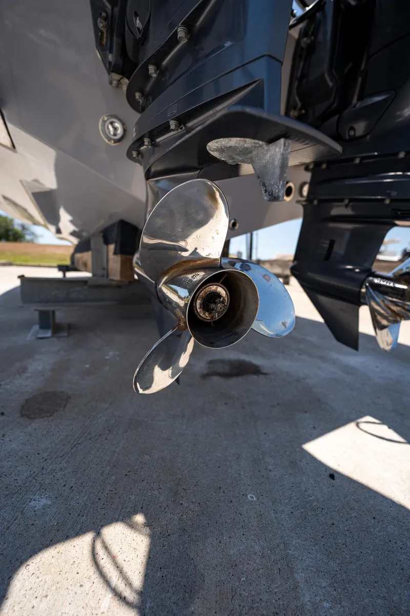 Slide: The Image of Close-up of a 2021 Key West 244 Center Console boat propeller. - 20