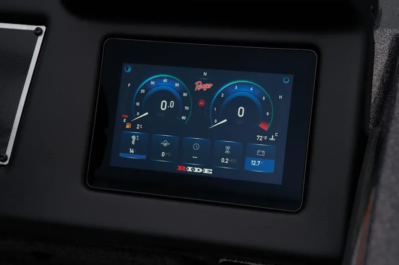 Slide: The Image of 2024 Ranger VX1888 WT digital dashboard display. - 46