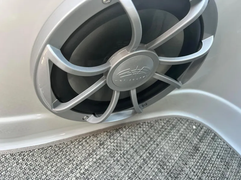 Slide: The Image of Close-up of a speaker on the 2024 Crownline 260SS boat. - 9