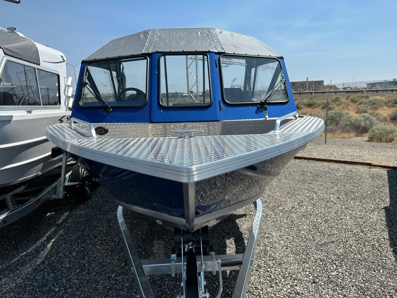 Slide: The Image of 2024 Weldcraft 220 Maverick boat on trailer, front view. - 1