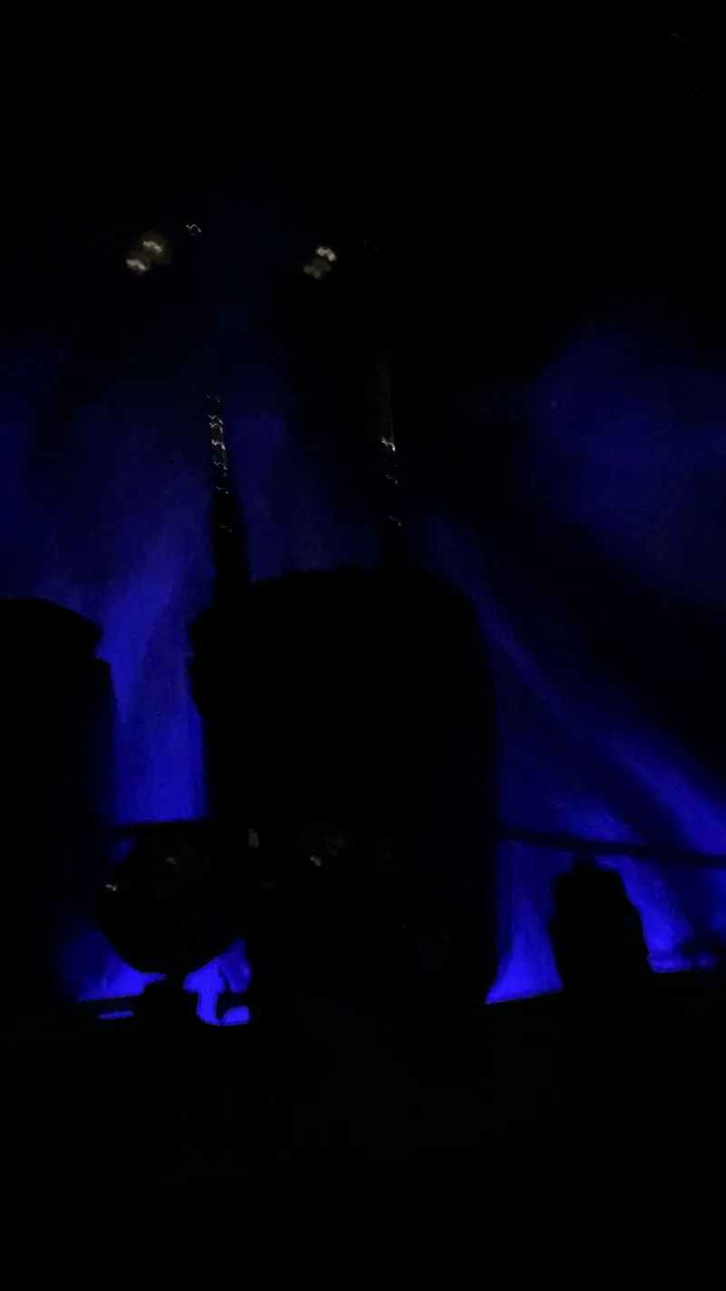 Slide: The Image of 2018 Sailfish 290 CC boat with blue underwater lights at night. - 26