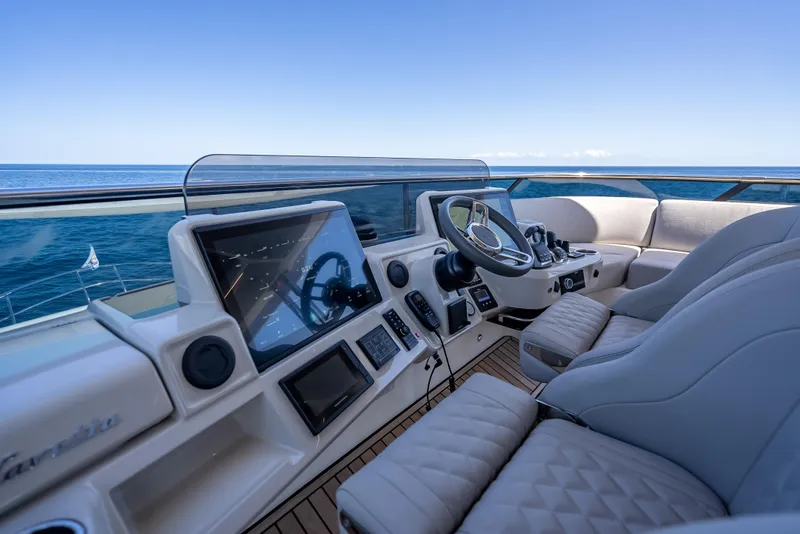 Slide: The Image of Luxurious helm of 2022 Absolute Navetta 73 yacht with ocean view. - 15