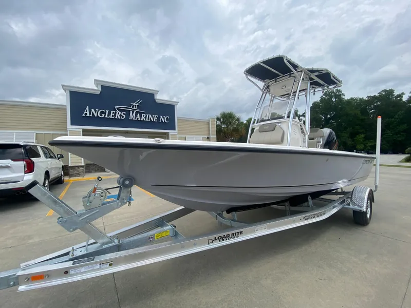 Slide: The Image of 2024 Key West 210 Bay Reef boat on trailer at Anglers Marine NC dealership. - 4