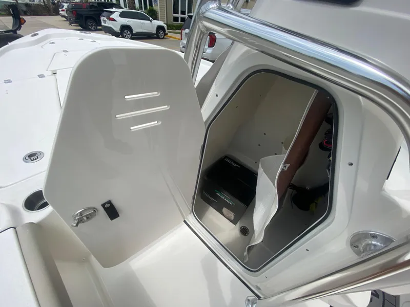 Slide: The Image of 2024 Key West 210 Bay Reef boat interior storage compartment. - 15
