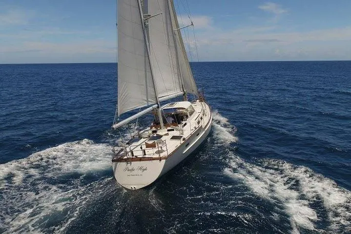 The Image of 1983 Stuart Marine 62 Custom Ketch sailing on open ocean under clear skies. - 0