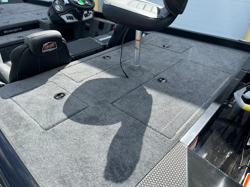 Slide: The Image of 2026 Ranger RT178 boat interior with dual seats and steering console. - 8