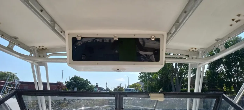 Slide: The Image of 1994 Albemarle 27sf boat interior with overhead storage compartment. - 12