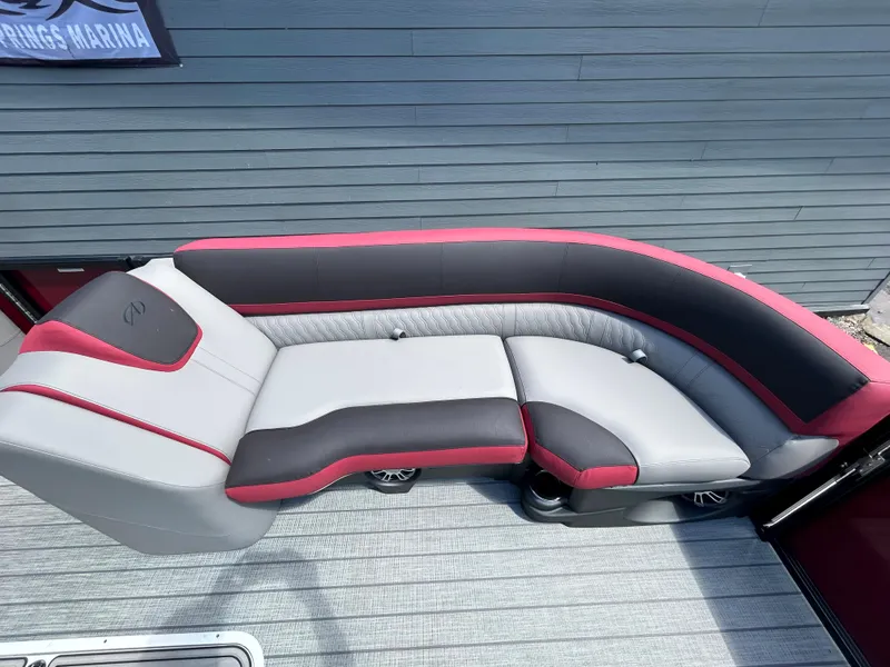 Slide: The Image of 2024 Avalon LSZ 2385 CRB boat interior with stylish seating. - 11