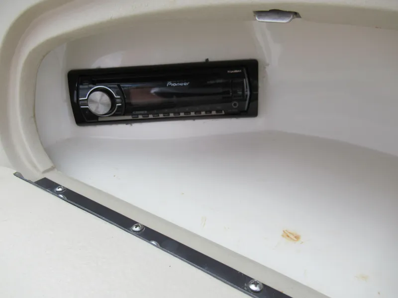 Slide: The Image of Pioneer stereo system in a 1997 Sea Ray 185 Bow Rider boat. - 14