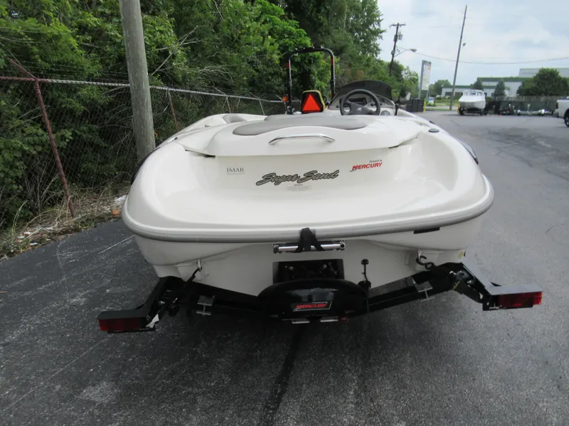 Slide: The Image of 2004 Sugar Sand Tango Xtreme boat on trailer, rear view. - 2