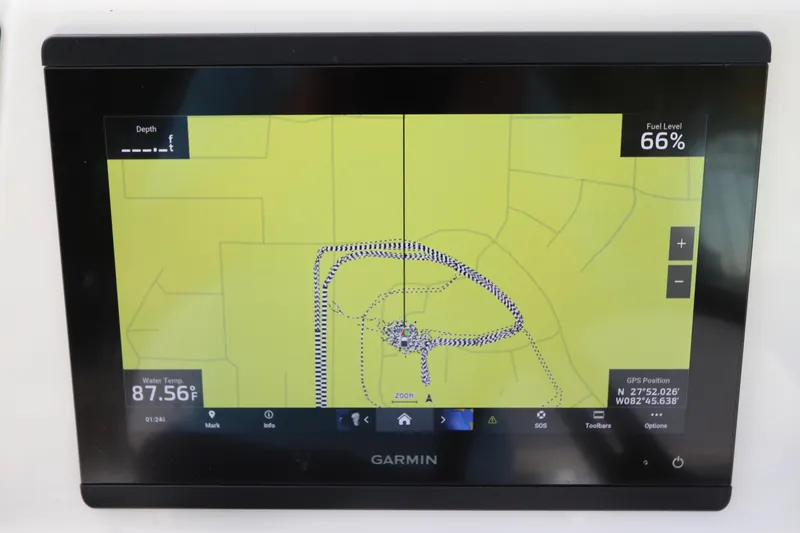 Slide: The Image of Garmin navigation display on 2021 Robalo 246 Cayman SD boat. - 27