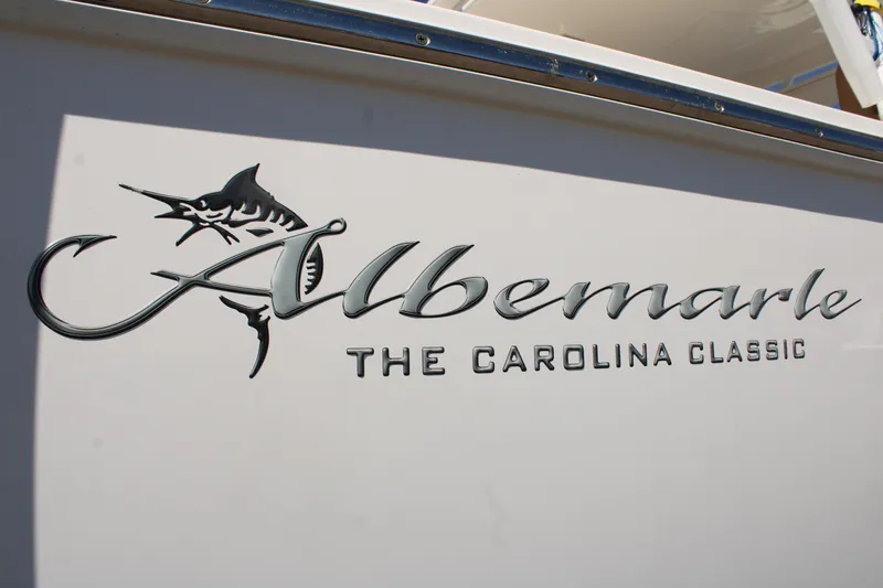 Slide: The Image of Albemarle 30 Express 2021 boat logo with marlin graphic, 'The Carolina Classic' text. - 5