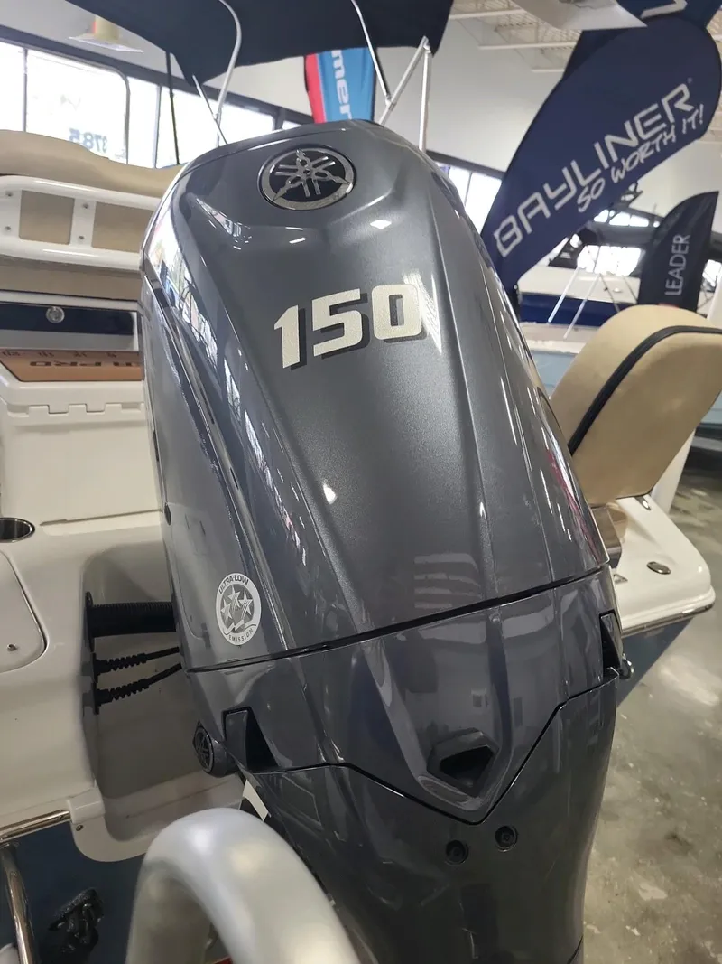 Slide: The Image of 2024 Sea Pro 199 Center Console with Yamaha 150 outboard motor. - 2