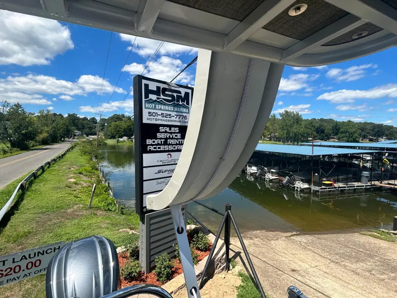 Slide: The Image of 2023 Avalon 2785 ENT FS at Hot Springs Marina, boat launch and rental services. - 27