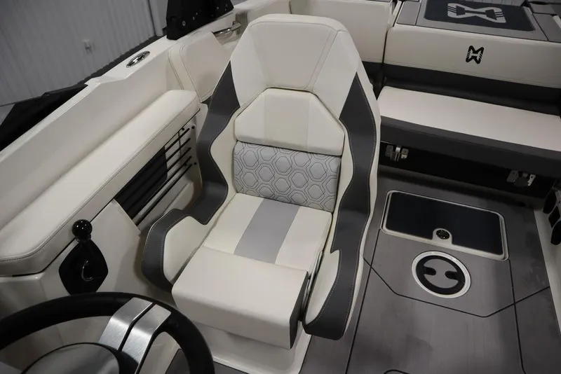 Slide: The Image of 2024 Heyday H20 boat interior with modern seating and sleek design. - 33