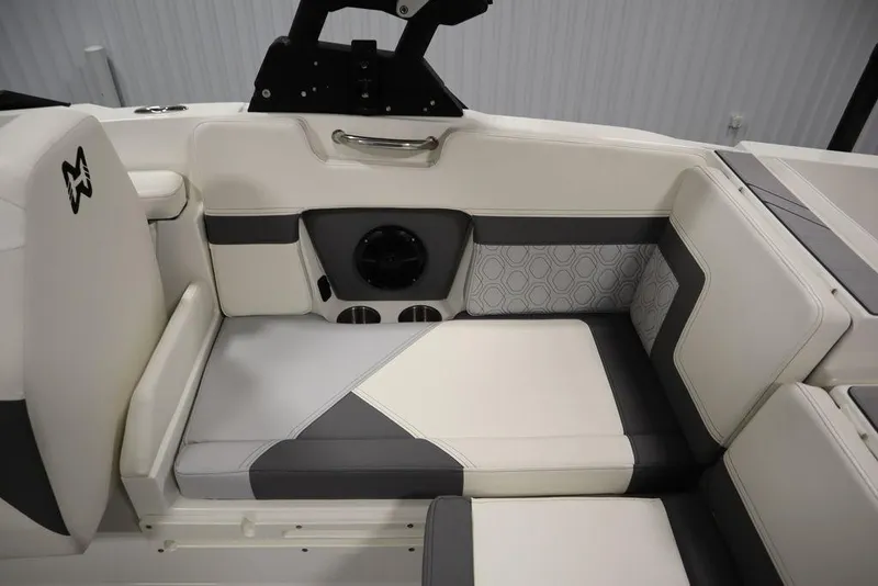 Slide: The Image of 2024 Heyday H20 boat interior with stylish seating and modern design elements. - 40