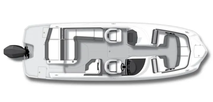 Slide: The Image of 2024 Monterey M-65 boat layout, top view, spacious seating and modern design. - 1