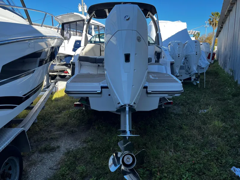 Slide: The Image of 2024 Monterey 275SS boat rear view with outboard motor. - 5