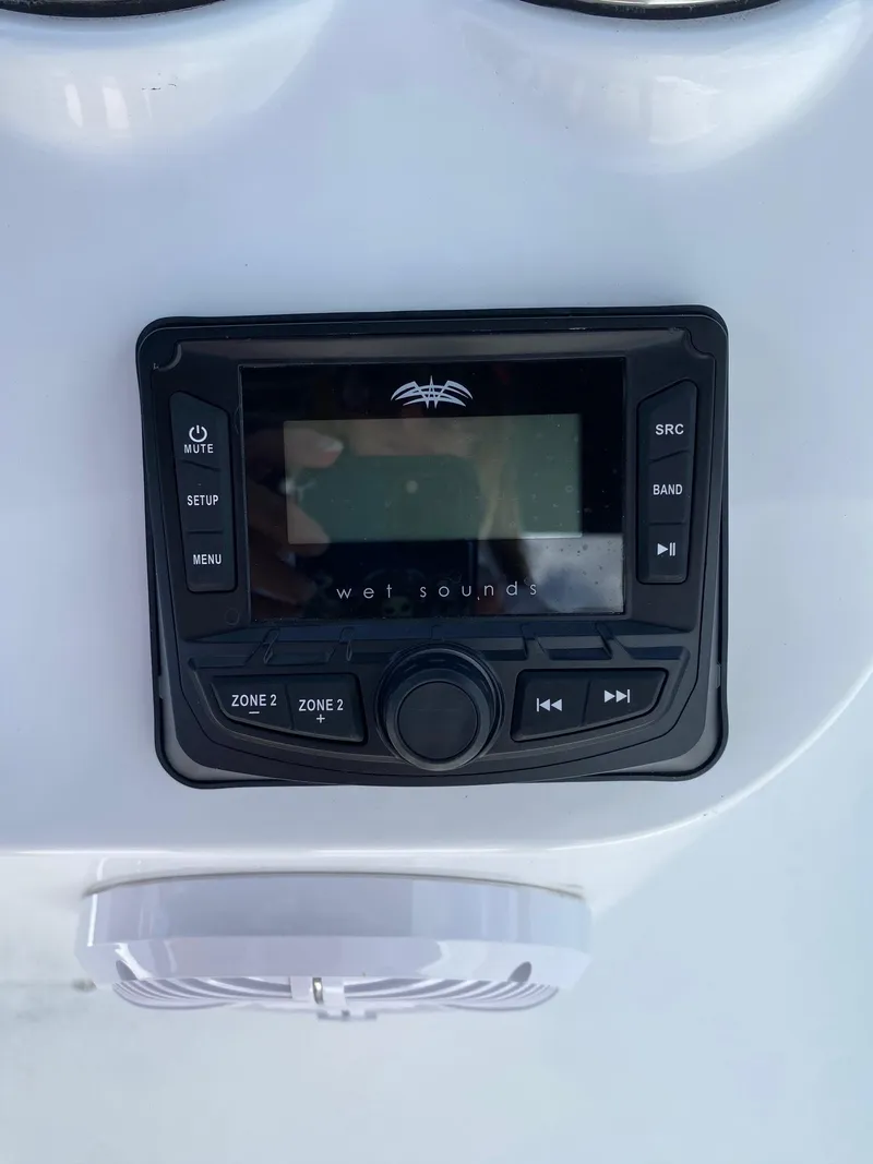 Slide: The Image of 2024 Savannah SS19 boat stereo system with control panel. - 8