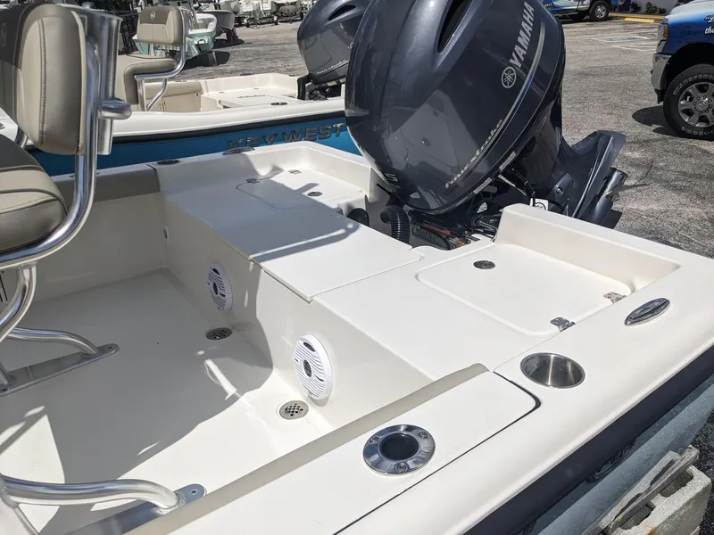 Slide: The Image of 2024 Key West 188 Bay Reef boat with Yamaha outboard motor. - 5