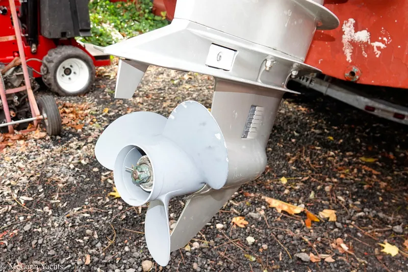 Slide: The Image of Propeller of 2002 Eastern Lobsterman 22 boat on gravel surface. - 21