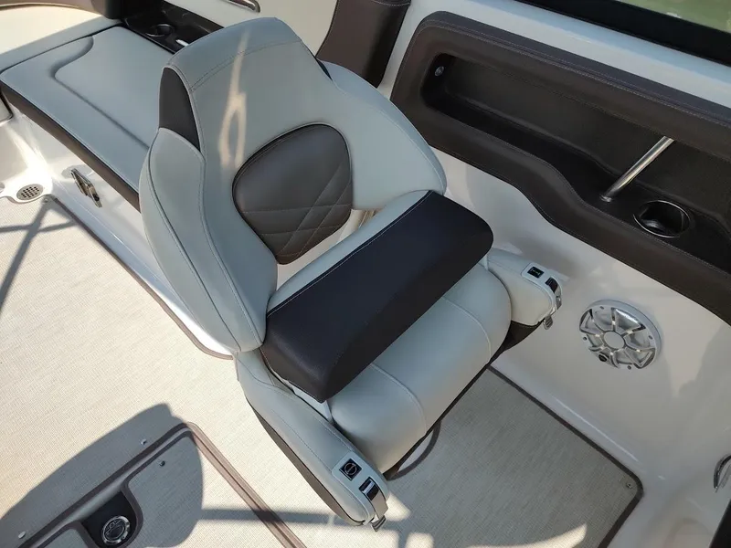 Slide: The Image of Luxury seating in 2018 Chaparral 267 SSX boat, featuring premium upholstery and modern design. - 41