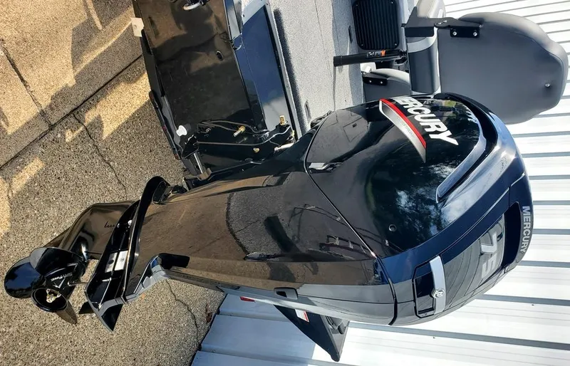 Slide: The Image of 2024 Lowe Stinger 175 boat with Mercury outboard motor. - 11