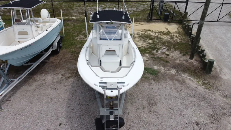 Slide: The Image of Aerial view of a 2010 Sea Hunt 24 Gamefish boat on a trailer. - 8