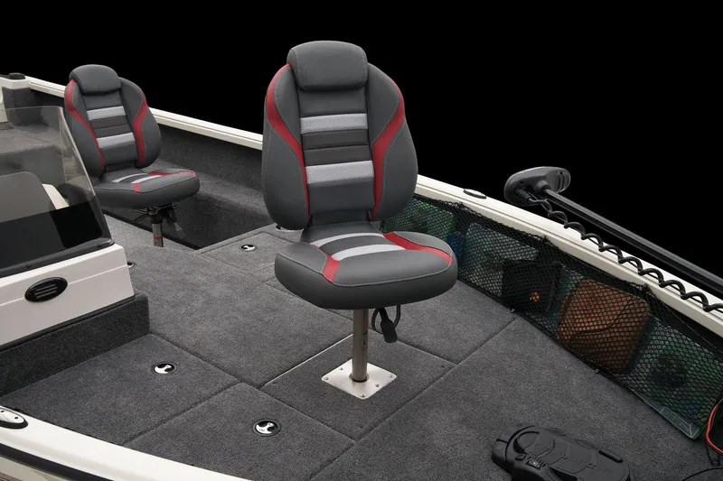 Slide: The Image of 2024 Ranger VS1882SC Angler boat interior with two cushioned seats. - 29
