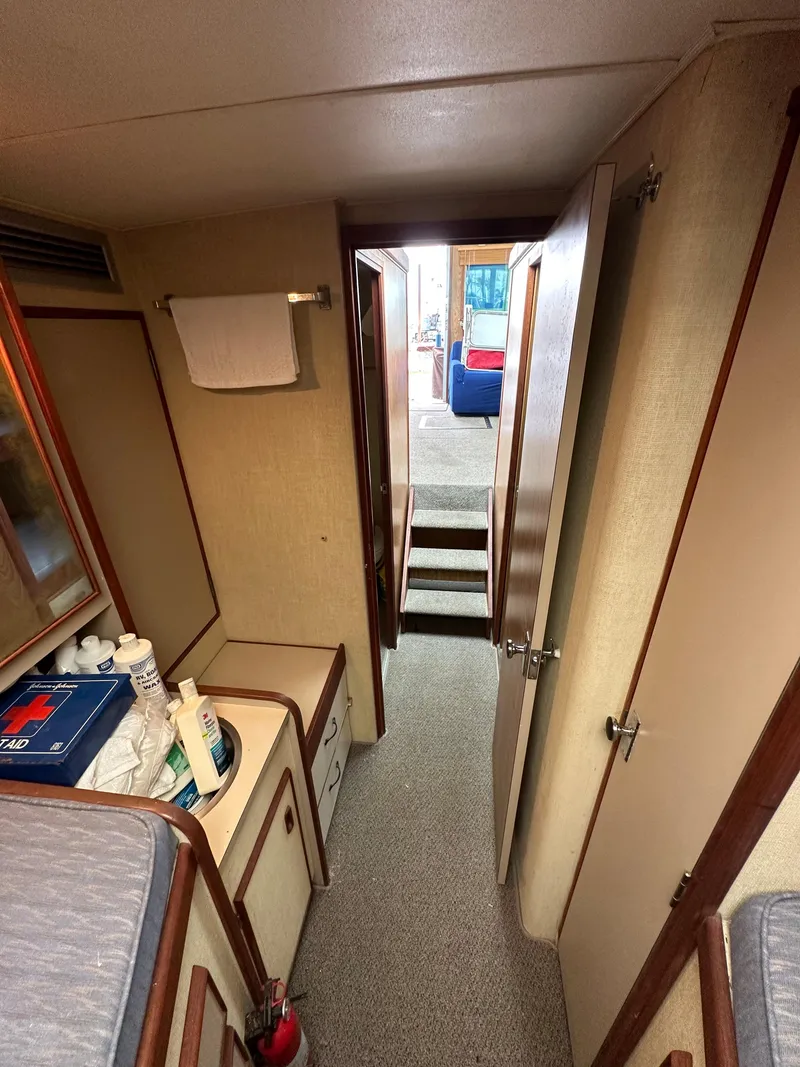 Slide: The Image of Interior cabin of a 1981 Bertram 38III Convertible yacht. - 16
