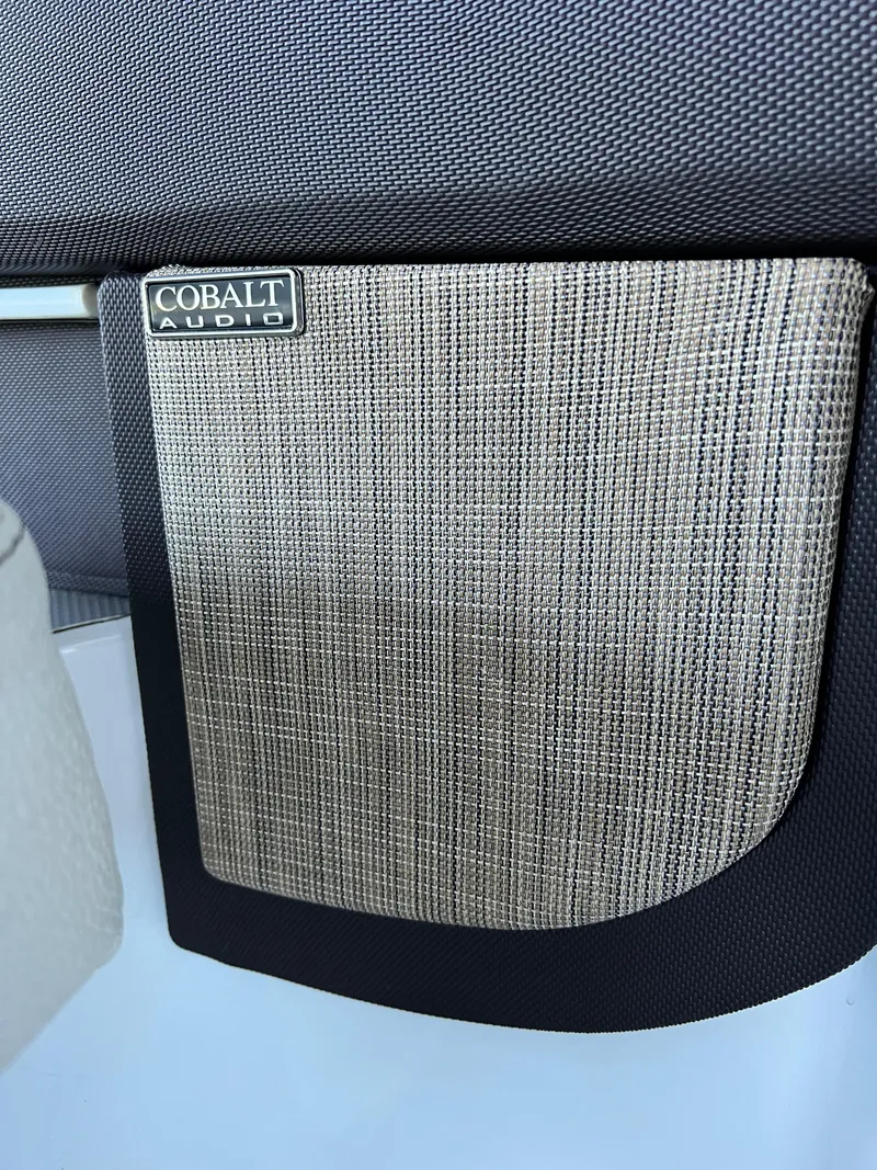Slide: The Image of Cobalt R5 2021 audio speaker with textured grille and logo detail. - 13