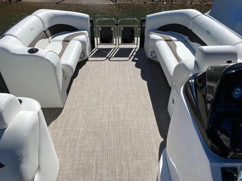 Slide: The Image of 2024 JC NEPTOON SPORT 21TT pontoon boat interior with spacious seating and modern design. - 3