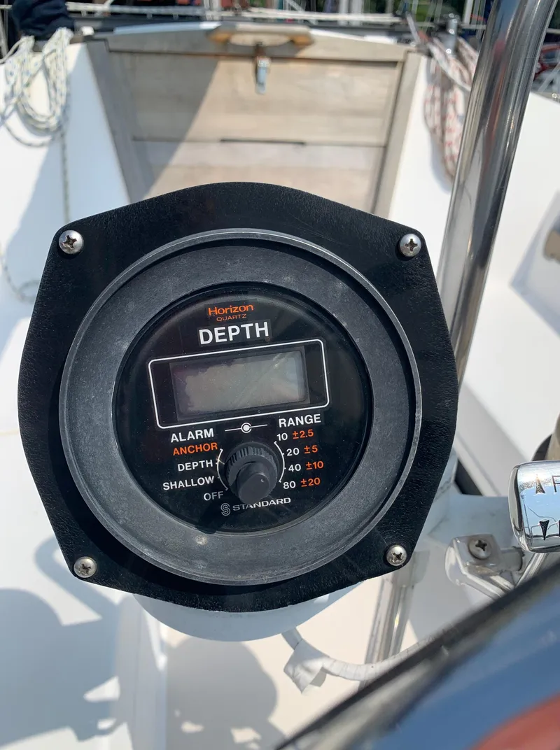 Slide: The Image of Depth gauge on a 1987 Catalina 30 Tall-Rig sailboat. - 14