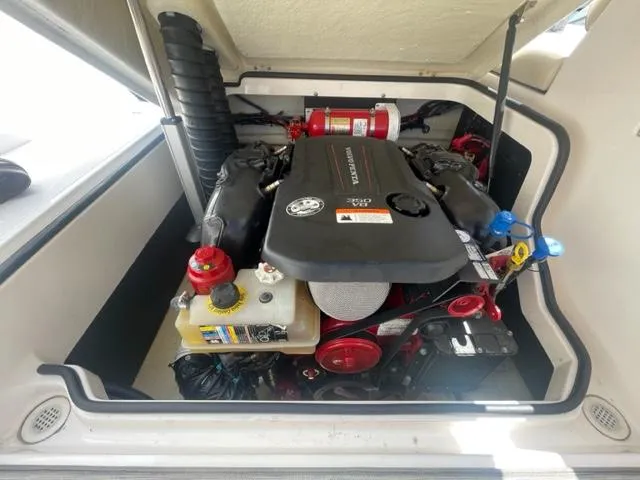 Slide: The Image of 2016 Regal 26 Fastdeck engine compartment with Volvo Penta engine. - 18