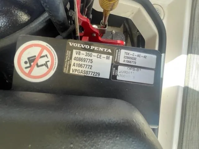 Slide: The Image of Volvo Penta engine label on a 2016 Regal 26 Fastdeck boat. - 19